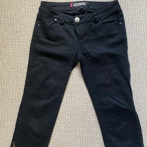 Lip Service, crop black denim with zippers